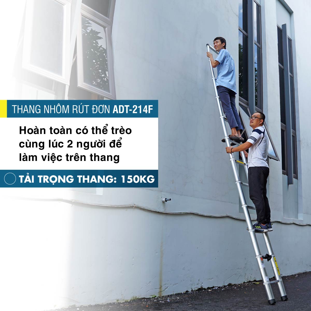 Thang nhôm rút gọn đơn Advindeq ADT214F 